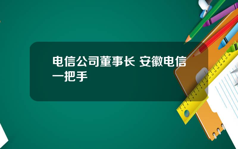 电信公司董事长 安徽电信一把手